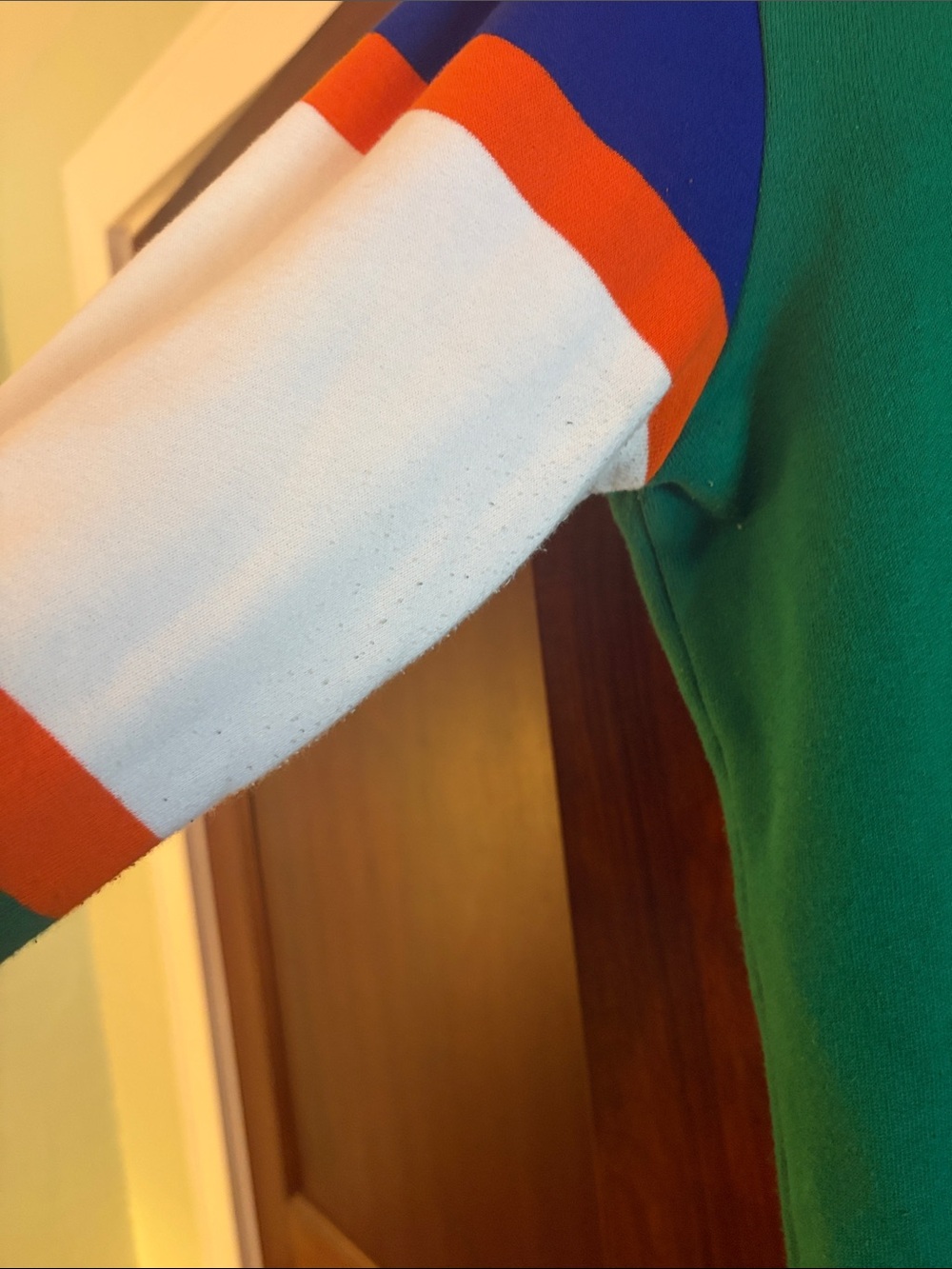 Polo Ralph Lauren Green Rugby Shirt with Orange Collar - Picture 4 of 5
